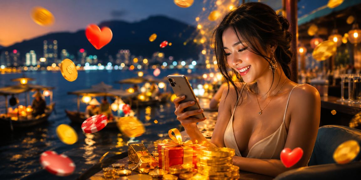 Người chơi trải nghiệm asianbooke trên điện thoại tại bãi biển Đà Nẵng