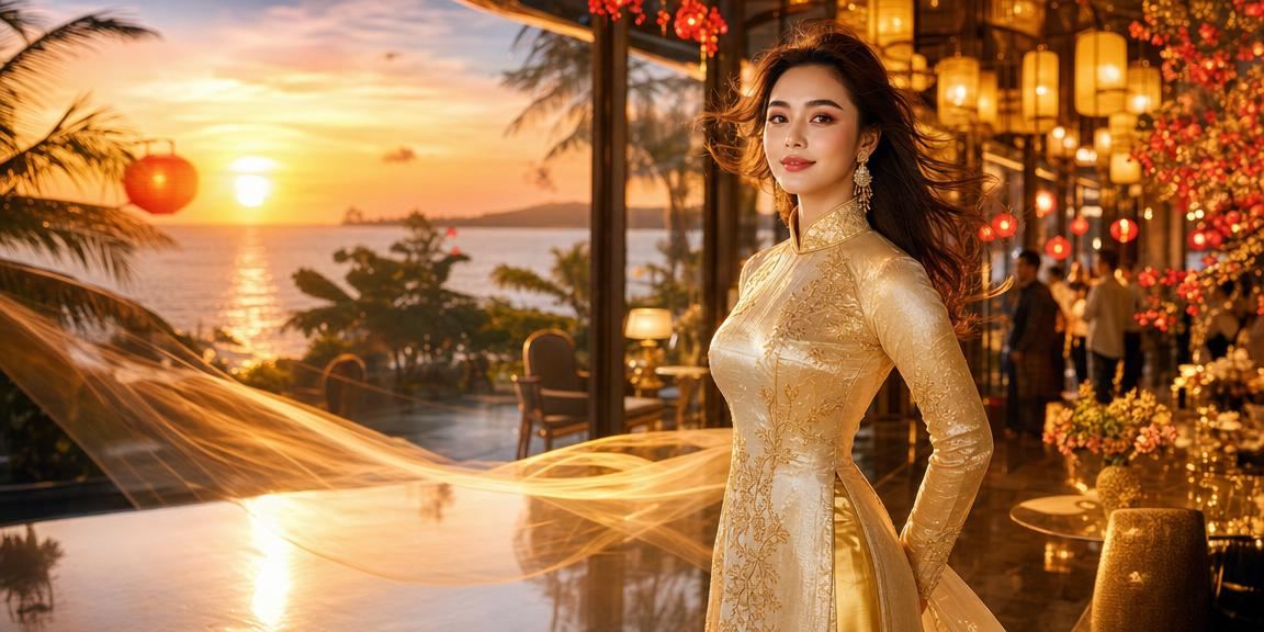 Người dùng tại Sài Gòn trải nghiệm game bài trên điện thoại di động với trang phục áo dài