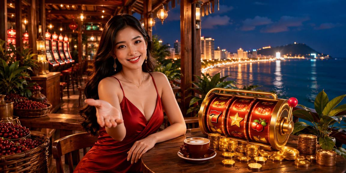 Màn hình slot game sôi động tại Vũng Tàu kết hợp văn hoá cà phê Việt